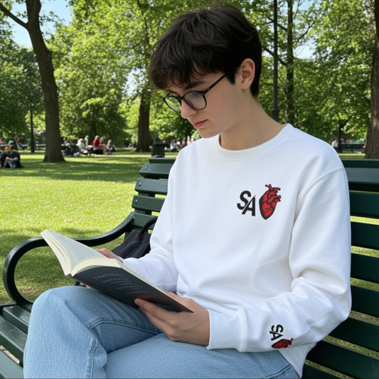 "SA" Anatomical Heart Graphic Sweatshirt – Premium Minimalist Streetwear Crewneck