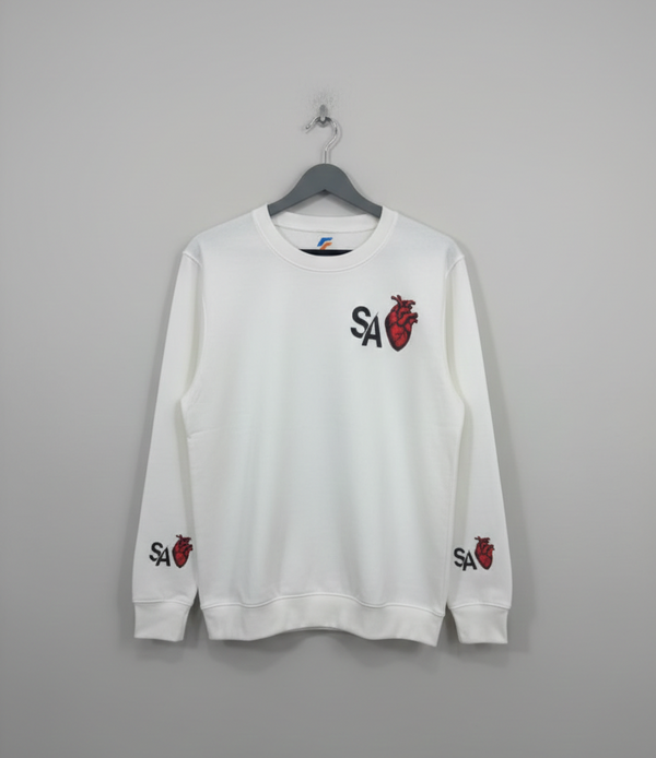 "SA" Anatomical Heart Graphic Sweatshirt – Premium Minimalist Streetwear Crewneck