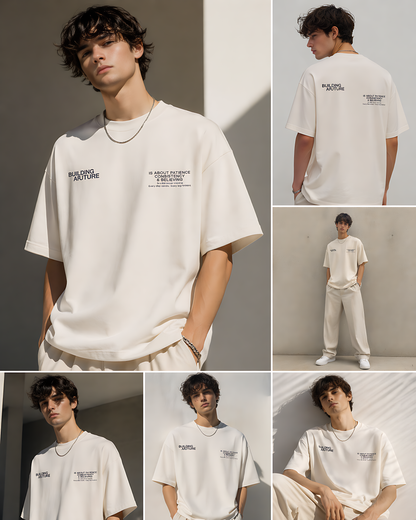 T-Shirt – “Building a Future” Premium Oversized Tee  Aesthetic Streetwear  Motivational Typography Shirt  TFP Brand